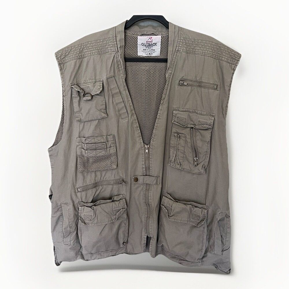Rothco Outback Safari Utility Vest Mesh Pockets Men’s Xl Jungle Tactical